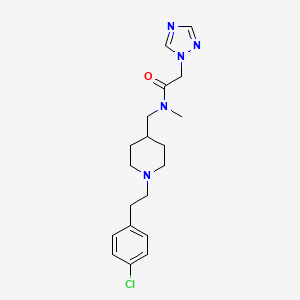 molecular formula C19H26ClN5O B5082845 N-[[1-[2-(4-chlorophenyl)ethyl]piperidin-4-yl]methyl]-N-methyl-2-(1,2,4-triazol-1-yl)acetamide 