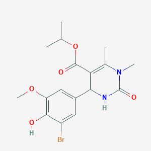 molecular formula C17H21BrN2O5 B5083160 Propan-2-yl 4-(3-bromo-4-hydroxy-5-methoxyphenyl)-1,6-dimethyl-2-oxo-1,2,3,4-tetrahydropyrimidine-5-carboxylate 