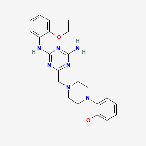 molecular formula C23H29N7O2 B5083182 N-(2-ethoxyphenyl)-6-{[4-(2-methoxyphenyl)piperazin-1-yl]methyl}-1,3,5-triazine-2,4-diamine 