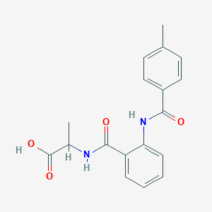 molecular formula C18H18N2O4 B5083233 2-[[2-[(4-Methylbenzoyl)amino]benzoyl]amino]propanoic acid CAS No. 6056-06-0