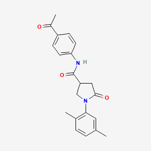 molecular formula C21H22N2O3 B5083291 N-(4-acetylphenyl)-1-(2,5-dimethylphenyl)-5-oxopyrrolidine-3-carboxamide 