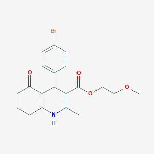 molecular formula C20H22BrNO4 B5083431 2-Methoxyethyl 4-(4-bromophenyl)-2-methyl-5-oxo-1,4,5,6,7,8-hexahydroquinoline-3-carboxylate 
