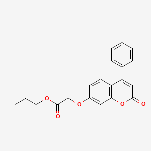 molecular formula C20H18O5 B5083459 propyl 2-[(2-oxo-4-phenyl-2H-chromen-7-yl)oxy]acetate 