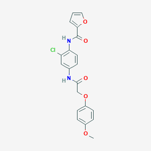 N-[2-chloro-4-[[2-(4-methoxyphenoxy)acetyl]amino]phenyl]furan-2-carboxamide