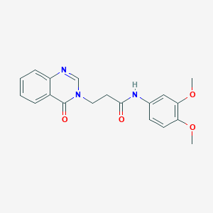molecular formula C19H19N3O4 B508347 N-(3,4-dimethoxyphenyl)-3-(4-oxoquinazolin-3(4H)-yl)propanamide CAS No. 694448-41-4