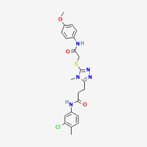 molecular formula C22H24ClN5O3S B5083560 N-(3-chloro-4-methylphenyl)-3-[5-({2-[(4-methoxyphenyl)amino]-2-oxoethyl}sulfanyl)-4-methyl-4H-1,2,4-triazol-3-yl]propanamide 