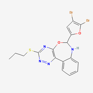 molecular formula C17H14Br2N4O2S B5083590 6-(4,5-Dibromo-2-furyl)-3-(propylsulfanyl)-6,7-dihydro[1,2,4]triazino[5,6-D][3,1]benzoxazepine 