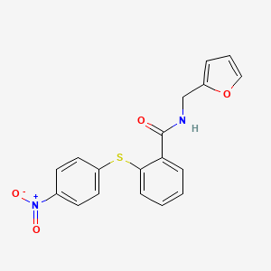 molecular formula C18H14N2O4S B5083703 N~1~-(2-Furylmethyl)-2-[(4-nitrophenyl)sulfanyl]benzamide 
