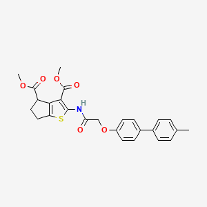 molecular formula C26H25NO6S B5083768 dimethyl 2-({[(4'-methylbiphenyl-4-yl)oxy]acetyl}amino)-5,6-dihydro-4H-cyclopenta[b]thiophene-3,4-dicarboxylate 