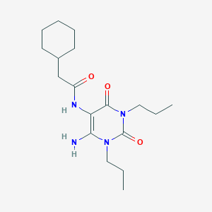 molecular formula C18H30N4O3 B050838 N-(4-amino-2,6-dioxo-1,3-dipropylpyrimidin-5-yl)-2-cyclohexylacetamide CAS No. 112683-82-6