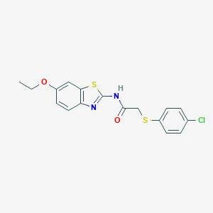 2-[(4-chlorophenyl)sulfanyl]-N-(6-ethoxy-1,3-benzothiazol-2-yl)acetamide