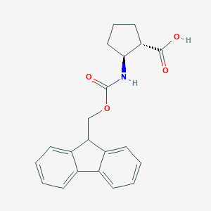 molecular formula C21H21NO4 B050839 (1S,2S)-2-((((9H-Fluoren-9-yl)methoxy)carbonyl)amino)cyclopentanecarboxylic acid CAS No. 359586-64-4