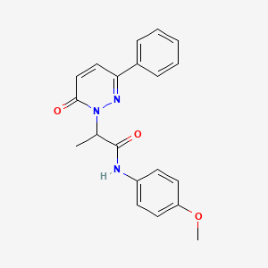 molecular formula C20H19N3O3 B5083903 N-(4-methoxyphenyl)-2-(6-oxo-3-phenylpyridazin-1(6H)-yl)propanamide 