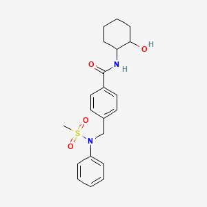 molecular formula C21H26N2O4S B5083980 N-(2-hydroxycyclohexyl)-4-[(N-methylsulfonylanilino)methyl]benzamide 