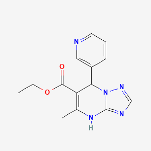 molecular formula C14H15N5O2 B5084183 ETHYL 5-METHYL-7-(PYRIDIN-3-YL)-4H,7H-[1,2,4]TRIAZOLO[1,5-A]PYRIMIDINE-6-CARBOXYLATE 
