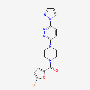 molecular formula C16H15BrN6O2 B5084299 3-[4-(5-bromofuran-2-carbonyl)piperazin-1-yl]-6-(1H-pyrazol-1-yl)pyridazine 