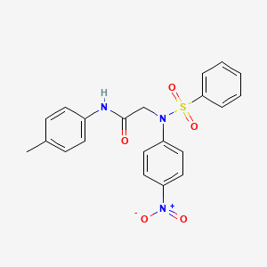 molecular formula C21H19N3O5S B5084306 2-[N-(benzenesulfonyl)-4-nitroanilino]-N-(4-methylphenyl)acetamide 