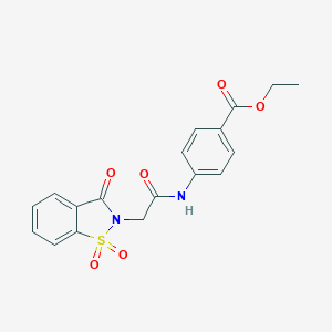 ethyl 4-(2-(1,1-dioxido-3-oxobenzo[d]isothiazol-2(3H)-yl)acetamido)benzoate