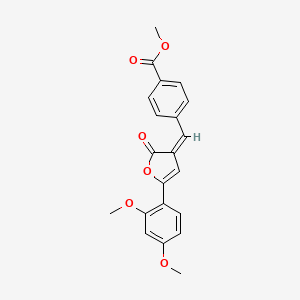 molecular formula C21H18O6 B5084489 Methyl 4-{[(3Z)-5-(2,4-dimethoxyphenyl)-2-oxo-2,3-dihydrofuran-3-ylidene]methyl}benzoate 