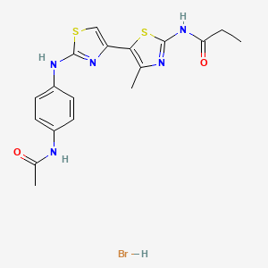 molecular formula C18H20BrN5O2S2 B5084575 N-[5-[2-(4-acetamidoanilino)-1,3-thiazol-4-yl]-4-methyl-1,3-thiazol-2-yl]propanamide;hydrobromide 