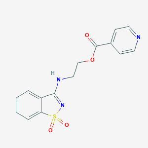 molecular formula C15H13N3O4S B508458 2-[(1,1-Dioxido-1,2-benzothiazol-3-yl)amino]ethyl pyridine-4-carboxylate CAS No. 422534-28-9