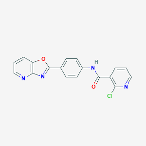 molecular formula C18H11ClN4O2 B508459 2-chloro-N-(4-[1,3]oxazolo[4,5-b]pyridin-2-ylphenyl)nicotinamide CAS No. 364599-72-4