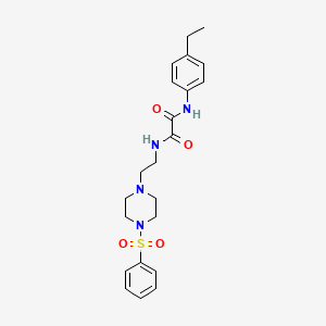 molecular formula C22H28N4O4S B5084759 N-{2-[4-(BENZENESULFONYL)PIPERAZIN-1-YL]ETHYL}-N'-(4-ETHYLPHENYL)ETHANEDIAMIDE 