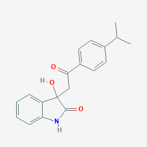 molecular formula C19H19NO3 B508481 3-hydroxy-3-[2-(4-isopropylphenyl)-2-oxoethyl]-1,3-dihydro-2H-indol-2-one CAS No. 330564-86-8