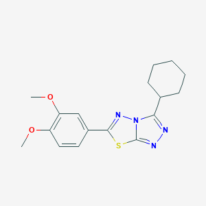 molecular formula C17H20N4O2S B508483 3-Cyclohexyl-6-(3,4-dimethoxyphenyl)[1,2,4]triazolo[3,4-b][1,3,4]thiadiazole CAS No. 843615-89-4