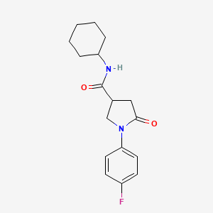 molecular formula C17H21FN2O2 B5084882 N-cyclohexyl-1-(4-fluorophenyl)-5-oxopyrrolidine-3-carboxamide 