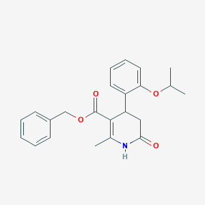 molecular formula C23H25NO4 B5084890 Benzyl 2-methyl-6-oxo-4-[2-(propan-2-yloxy)phenyl]-1,4,5,6-tetrahydropyridine-3-carboxylate 