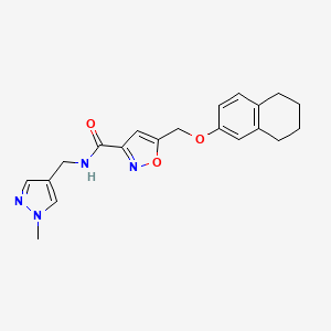 molecular formula C20H22N4O3 B5084903 N-[(1-methylpyrazol-4-yl)methyl]-5-(5,6,7,8-tetrahydronaphthalen-2-yloxymethyl)-1,2-oxazole-3-carboxamide 
