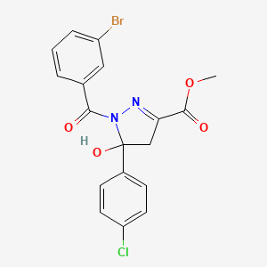 molecular formula C18H14BrClN2O4 B5084920 methyl 1-(3-bromobenzoyl)-5-(4-chlorophenyl)-5-hydroxy-4,5-dihydro-1H-pyrazole-3-carboxylate 