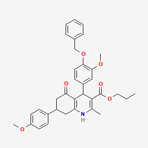 molecular formula C35H37NO6 B5084978 Propyl 4-[4-(benzyloxy)-3-methoxyphenyl]-7-(4-methoxyphenyl)-2-methyl-5-oxo-1,4,5,6,7,8-hexahydroquinoline-3-carboxylate 