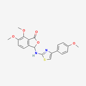 molecular formula C20H18N2O5S B5085153 6,7-DIMETHOXY-3-{[4-(4-METHOXYPHENYL)-1,3-THIAZOL-2-YL]AMINO}-3H-2-BENZOFURAN-1-ONE 