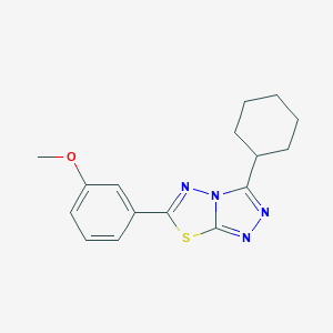 molecular formula C16H18N4OS B508527 3-(3-cyclohexyl[1,2,4]triazolo[3,4-b][1,3,4]thiadiazol-6-yl)phenyl methyl ether CAS No. 577998-47-1