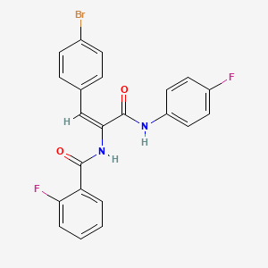 molecular formula C22H15BrF2N2O2 B5085296 N-[(E)-1-(4-bromophenyl)-3-(4-fluoroanilino)-3-oxoprop-1-en-2-yl]-2-fluorobenzamide 