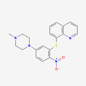molecular formula C20H20N4O2S B5085360 5-(4-methylpiperazino)-2-nitrophenyl (8-quinolyl) sulfide 