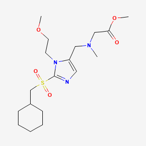 molecular formula C18H31N3O5S B5085378 Methyl 2-[[2-(cyclohexylmethylsulfonyl)-3-(2-methoxyethyl)imidazol-4-yl]methyl-methylamino]acetate 