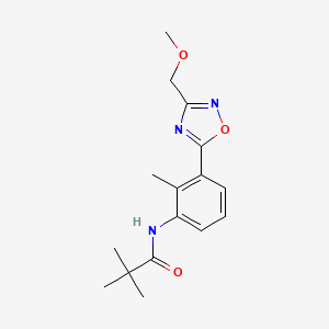 molecular formula C16H21N3O3 B5085474 N-[3-[3-(methoxymethyl)-1,2,4-oxadiazol-5-yl]-2-methylphenyl]-2,2-dimethylpropanamide 