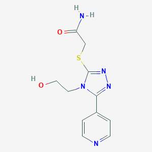 2-{[4-(2-hydroxyethyl)-5-(4-pyridinyl)-4H-1,2,4-triazol-3-yl]sulfanyl}acetamide