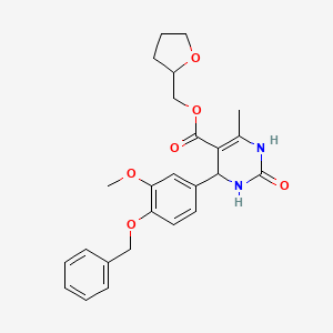 molecular formula C25H28N2O6 B5085773 Tetrahydrofuran-2-ylmethyl 4-[4-(benzyloxy)-3-methoxyphenyl]-6-methyl-2-oxo-1,2,3,4-tetrahydropyrimidine-5-carboxylate 