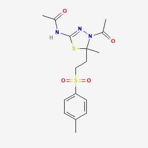 molecular formula C16H21N3O4S2 B5085935 N-{4-Acetyl-5-methyl-5-[2-(4-methylbenzenesulfonyl)ethyl]-4,5-dihydro-1,3,4-thiadiazol-2-YL}acetamide 