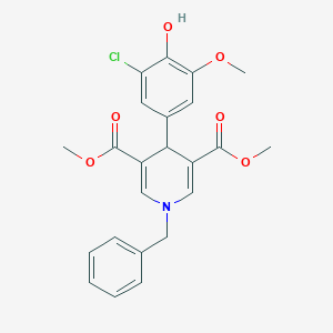 molecular formula C23H22ClNO6 B005086 dimethyl 1-benzyl-4-(3-chloro-4-hydroxy-5-methoxyphenyl)-4H-pyridine-3,5-dicarboxylate 