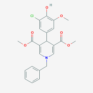 molecular formula C23H22ClNO6 B005086 1-苄基-4-(3-氯-4-羟基-5-甲氧基苯基)-1,4-二氢吡啶-3,5-二甲酸二甲酯 