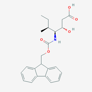 molecular formula C23H27NO5 B050860 (3S,4S,5S)-4-((((9H-Fluoren-9-yl)methoxy)carbonyl)amino)-3-hydroxy-5-methylheptanoic acid CAS No. 215190-17-3