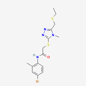molecular formula C15H19BrN4OS2 B5086308 N-(4-bromo-2-methylphenyl)-2-[[5-(ethylsulfanylmethyl)-4-methyl-1,2,4-triazol-3-yl]sulfanyl]acetamide 