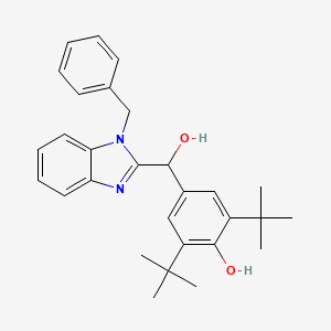 molecular formula C29H34N2O2 B5086371 4-[(1-Benzylbenzimidazol-2-yl)-hydroxymethyl]-2,6-ditert-butylphenol 