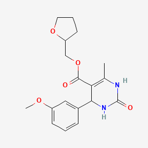 molecular formula C18H22N2O5 B5086423 Tetrahydrofuran-2-ylmethyl 4-(3-methoxyphenyl)-6-methyl-2-oxo-1,2,3,4-tetrahydropyrimidine-5-carboxylate 