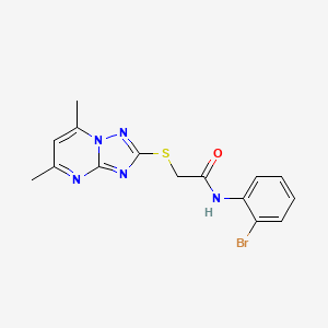 molecular formula C15H14BrN5OS B5086440 N-(2-BROMOPHENYL)-2-({5,7-DIMETHYL-[1,2,4]TRIAZOLO[1,5-A]PYRIMIDIN-2-YL}SULFANYL)ACETAMIDE 